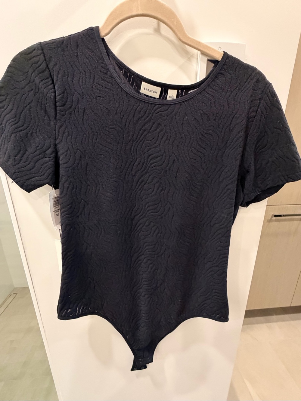 Babaton Black Lace Short-Sleeve Bodysuit